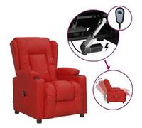 vidaXL Fauteuil Inclinable Électrique Dossier et Repose-Pied Réglables Meuble de Salle de Séjour Siège Inclinable Intérieur Similicuir Rouge Bordeaux