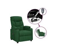 Fauteuil Inclinable Electrique Siège Inclinable Meuble de Salle de Séjour Dossier et Repose-pied Réglables Intérieur Tissu Vert Foncé