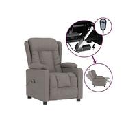 vidaXL Fauteuil Inclinable Électrique, Fauteuil de Relaxation avec Dossier et Repose-Pied, Fauteuil Releveur, Siège de Salle de Séjour Salon Intérieur, Moderne, Taupe Tissu