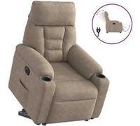 Fauteuil inclinable électrique taupe tissu microfibre Taupe G