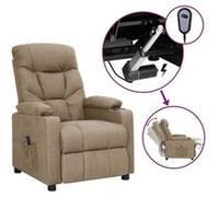 Fauteuil inclinable électrique Taupe Tissu