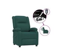 Vidaxl Fauteuil Inclinable Électrique Vert Foncé Tissu Vert