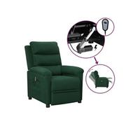 vidaXL Fauteuil inclinable électrique Vert foncé Tissu