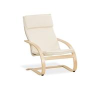 Homestyle4u Fauteuil de relaxation 2404 – basculant avec accoudoirs, beige crème