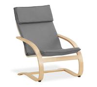 Homestyle4u 2405 Fauteuil de relaxation avec accoudoirs Gris