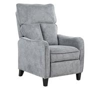 Beliani Fauteuil Inclinable en Tissu Gris Repose-Pieds et Dossier Réglable Rétro Royston