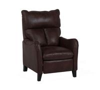 Beliani Fauteuil TV Relax en Cuir PU Marron Foncé avec Dossier et Repose-Pied Réglables Confort d'Assise Luxueux et Design Traditionnel