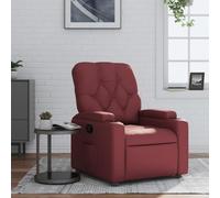 Fauteuil inclinable manuel, Canapé d'angle inclinable en Similicuir Rouge Bordeaux, Siège relax avec repose-pieds réglable et fonction inclinaison 135°, Confortable pour Salon et Bureau, max 110 kg