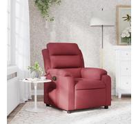 Fauteuil inclinable manuel, Canapé d'angle relax en tissu polyester rouge bordeaux, Siège inclinable avec repose-pieds pour salon et chambre, Confort maximal et cadre robuste supportant 110 kg