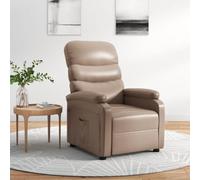 Fauteuil inclinable manuel en similicuir capuccino, canapé relax avec 3 positions inclinables et repose-pieds, siège large rembourré pour salon bureau, design moderne et confortable, max 110 kg