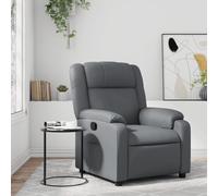 Fauteuil inclinable manuel en Similicuir Gris, Canapé d'angle relax inclinable à 135°, Siège rembourré confortable pour Salon et Bureau, Charge max 110 kg, Design moderne et facile à nettoyer