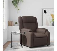 Fauteuil inclinable manuel en Similicuir Marron, Canapé d'angle inclinable avec repose-pieds, Siège confortable pour Salon et Bureau, Cadre robuste supportant 110 kg, Design facile à nettoyer