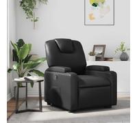 Fauteuil inclinable manuel en Similicuir Noir, Siège inclinable relax avec repose-pieds réglable et position allongée 135°, Fauteuil salon confortable pour salon et chambre, Charge max 110 kg