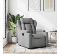 Fauteuil inclinable manuel en tissu gris clair, Siège inclinable confortable avec repose-pieds, Fauteuil relax pour salon et chambre, Cadre robuste supportant 110 kg, Design moderne et épuré