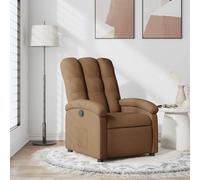 Fauteuil inclinable manuel, Fauteuil relax marron tissu polyester, Siège inclinable avec repose-pieds et dossier ajustable jusqu'à 135°, Confortable pour salon, chambre et bureau, Charge max 110 kg