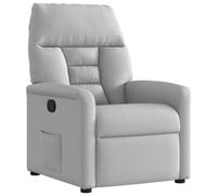 Fauteuil inclinable manuel très confortable en tissu gris nuage, fauteuil relax avec repose-pieds et dossier inclinable à 135°, parfait pour salon chambre, siège rembourré pour détente et lecture