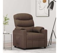 vidaXL Fauteuil Inclinable Siège Inclinable Dossier et Repose-Pied Réglables Meuble de Salle de Séjour Salon Intérieur Marron Tissu