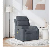 Fauteuil de massage, relaxation velours gris foncé