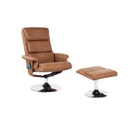 Fauteuil Inclinable Massant avec Fonction Chauffante et Repose-pieds en Cuir PU