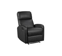 Happy Garden - Fauteuil inclinable Max - Simili noir anthracite, inclinaison manuelle, repose-pieds