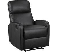 Happy Garden - Fauteuil inclinable Max - Simili noir anthracite, inclinaison manuelle, repose-pieds
