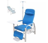 Fauteuil Inclinable Médicalisé, Chaises de Salle D'attente, Fauteuil de Perfusion Avec Support a Perfusion, pour Les Hôpitaux, Les Cliniques et Les Centres Santé(Blue)