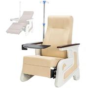Fauteuil Inclinable Médicalisé Réglable avec Support a Perfusion, Chaises de Salle D'attente, Fauteuil de Perfusion, Confort Optimal, Idéal pour Hôpitaux, Les Cliniques et Les Domiciles(Beige)