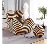 Fauteuil inclinable moderne avec repose-pieds à boule Bleu élégant pour salon et chambre à coucher Meubles de loisirs confortables pour la détente