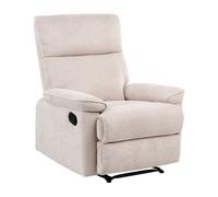 Beliani Fauteuil Inclinable Moderne avec Repose-Pieds et Dossier Réglable en Tissu Beige Everton