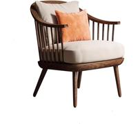 Fauteuil inclinable moderne du milieu du siècle en bois massif avec coussin épais pour salon, étude, coin lecture, confort et soutien
