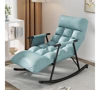 Fauteuil inclinable moderne pour adultes - Canapé simple réglable pour salon, chambre à coucher, balcon, bleu clair, design rembourré pour une lecture confortable et une relaxation