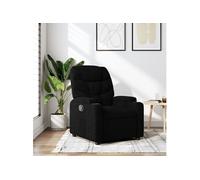 vidaXL Fauteuil inclinable 372443 – Porte-gobelets, dossier et accoudoirs, tissu noir