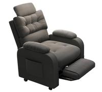 Fauteuil inclinable pivotant et repose-pieds réglable avec dossier double rembourré pour un sommeil ou un couchage confortable, rotation à 360° pour le salon ou la chambre à coucher
