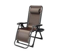 Fauteuil inclinable pliable avec siège rembourré, mécanisme de verrouillage et table d'appoint, supporte 158,8 kg pour se détendre sur le patio