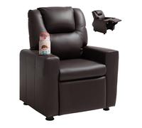 Fauteuil Inclinable pour Enfants-VEVOR-Chaise Relax Ergonomique-Dossier Réglable de 101° à 121°-Cuir PU-Marron