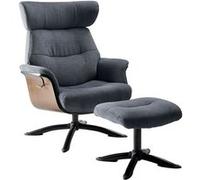 Fauteuil de salon Altobuy OBANOS - Fauteuil Inclinable + Repose-Pieds Gris Bleu -