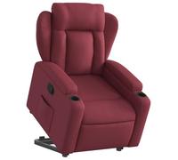 vidaXL Fauteuil de relaxation inclinable, dossier & repose-pied réglables, tissu rouge bordeaux
