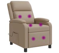 vidaXL Fauteuil de massage inclinable Blanc Simili cuir