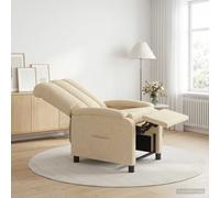 vidaXL Fauteuil inclinable Blanc Tissu