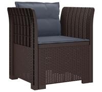 Fauteuil individuel extérieur en polypropylène aspect rotin avec coussins | Résistant à l'eau et aux UV, montage entre deux personnes, coussins rotatifs, nettoyage avec chiffon doux