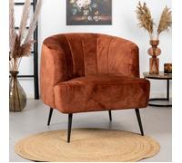 Fauteuil industriel cuivre extra confort - Bronx71 - Billy - Tissu - 1 place - Marron Jaune Rouge