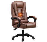 Fauteuil Informatique de Direction à Dossier Haut Fauteuil Ergonomique surdimensionné en Cuir PU réglable en Hauteur avec accoudoirs rembourrés(Black,Basic)