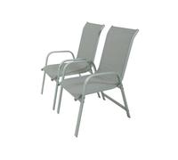 Habitat et Jardin - Fauteuils de jardin Porto Phoenix - Alu/Textilène gris clair - Lot de 2