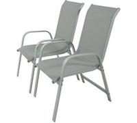 Habitat et Jardin - Fauteuils de jardin Porto Phoenix - Alu/Textilène gris clair - Lot de 2