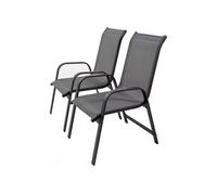 Fauteuil Jardin Alu/Textilène Porto - Phoenix - Gris Foncé - Lot De 2 Gris