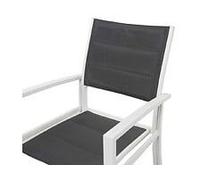 Fauteuil Jardin Alu/Textilène Rembourré Brazil / Canaries - Phoenix - Blanc / Gris Foncé