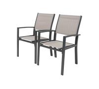 Fauteuil jardin Alu/Textilène "Tropic" - Phoenix - Taupe - Lot de 2 21 G