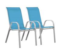 Fauteuil jardin Textilène ""Cordoba"" - Phoenix - Bleu - Lot de 2