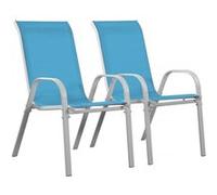 Habitat et Jardin – Fauteuil jardin Textilène Cordoba Phoenix – Bleu – Lot de 2