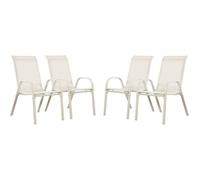 Habitat et Jardin – Fauteuil de jardin Cordoba Phoenix – Textilène Écru – Lot de 4